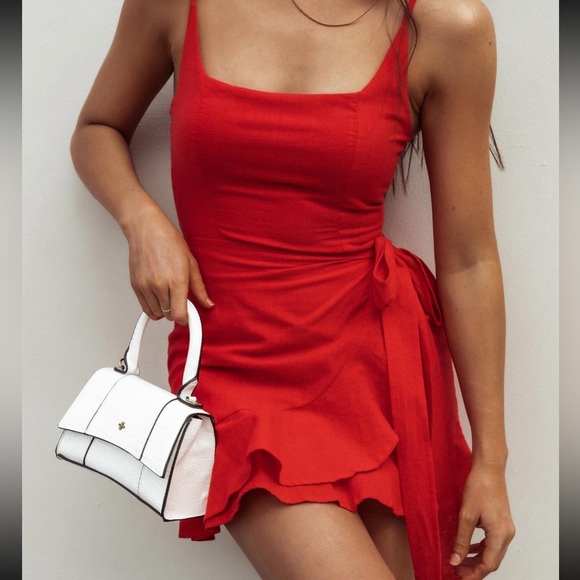 Princess Polly Dresses & Skirts - Princess Polly Red Mini Dress with Side Tie